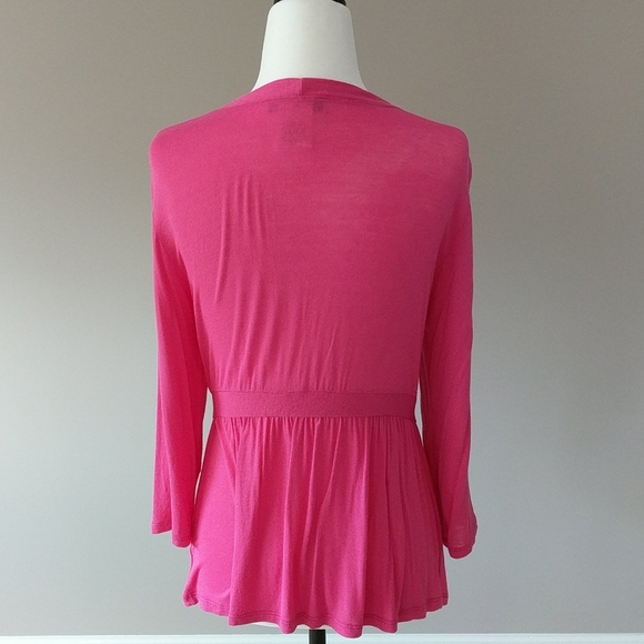 Tie Front Pink Cardigan - Picture 3 of 5